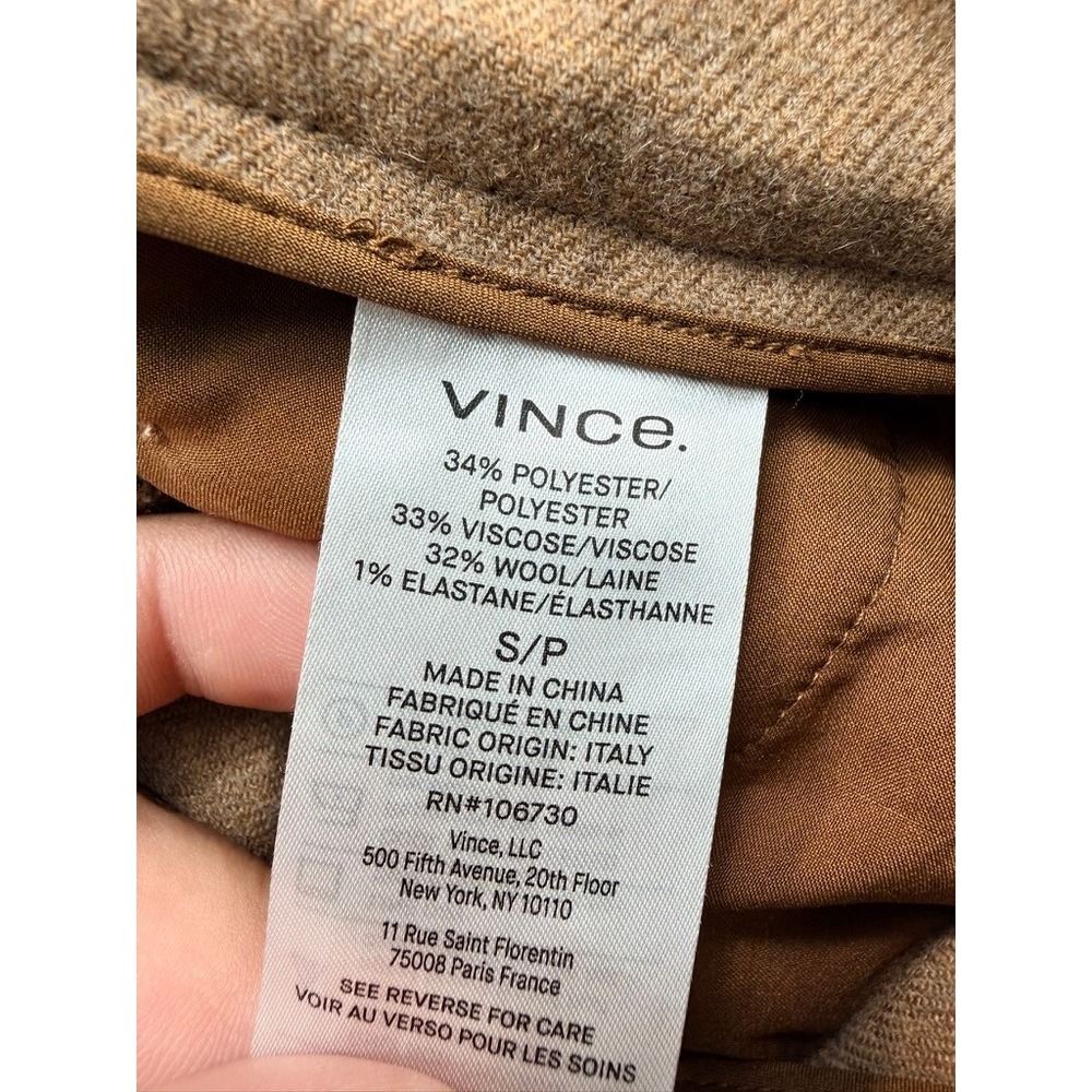 Camel Brown High Waisted Wide Leg Trouser Pants Pleated Front Professional Brown - Picture 7 of 9